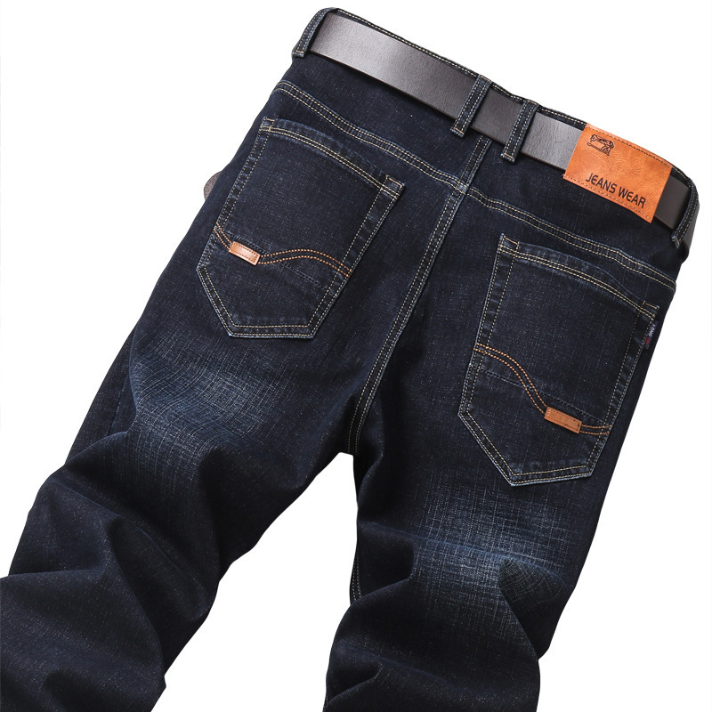 Summer New Stretch Business Jeans Men Wear-Resistant High Waist Straight Loose Men Jeans Comfort and Casual