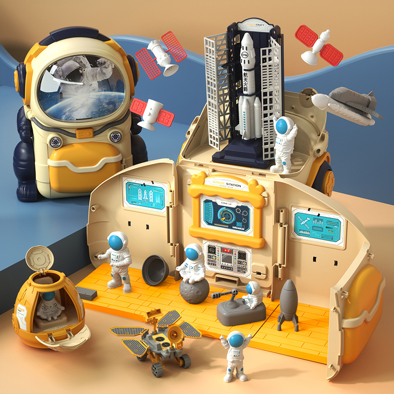 太空人场景灯光音乐收纳背包儿童仿真过家家玩具娃娃屋背包书包