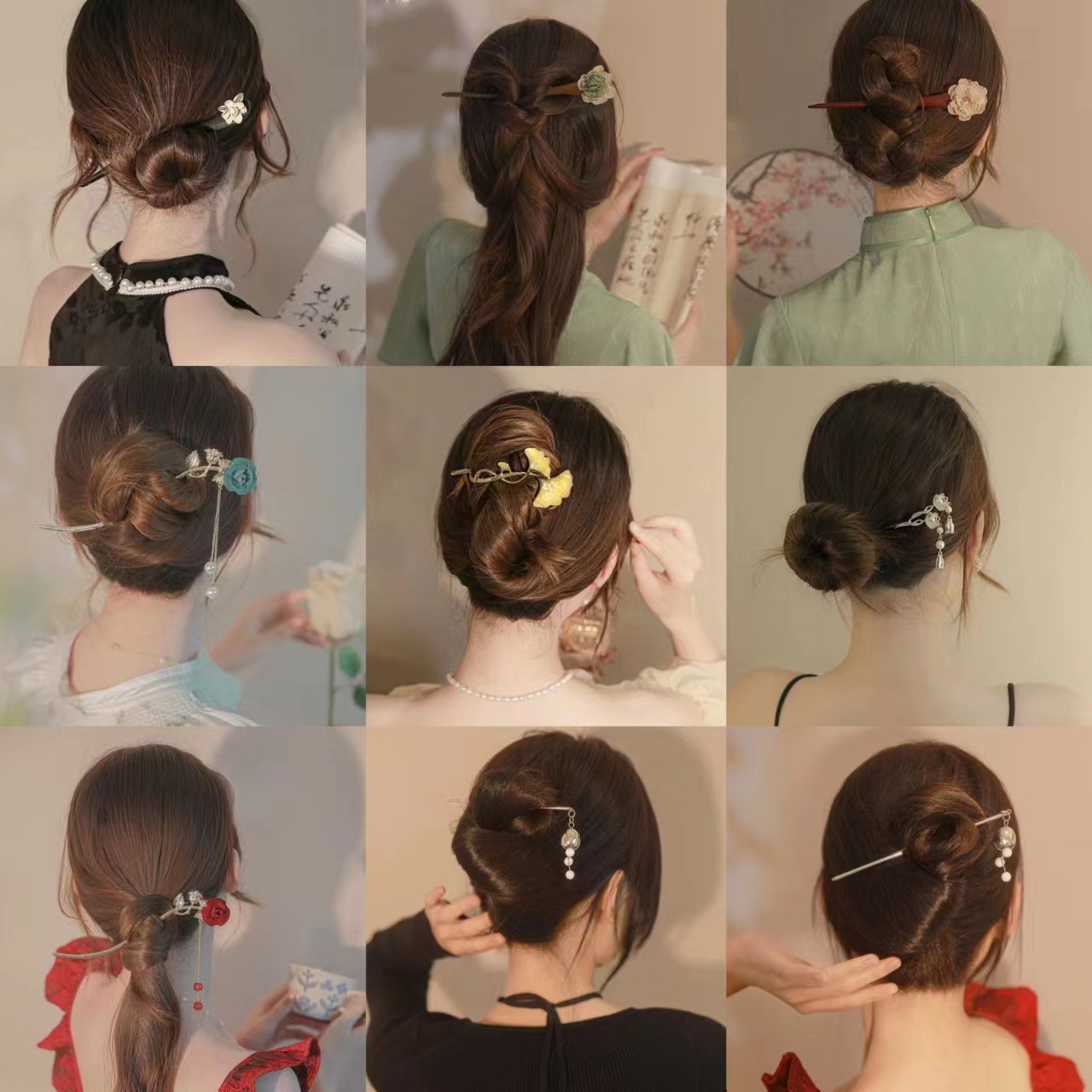 中式发簪汉服古风高级感盘发铃兰花流苏珍珠花朵簪子气质金属头饰