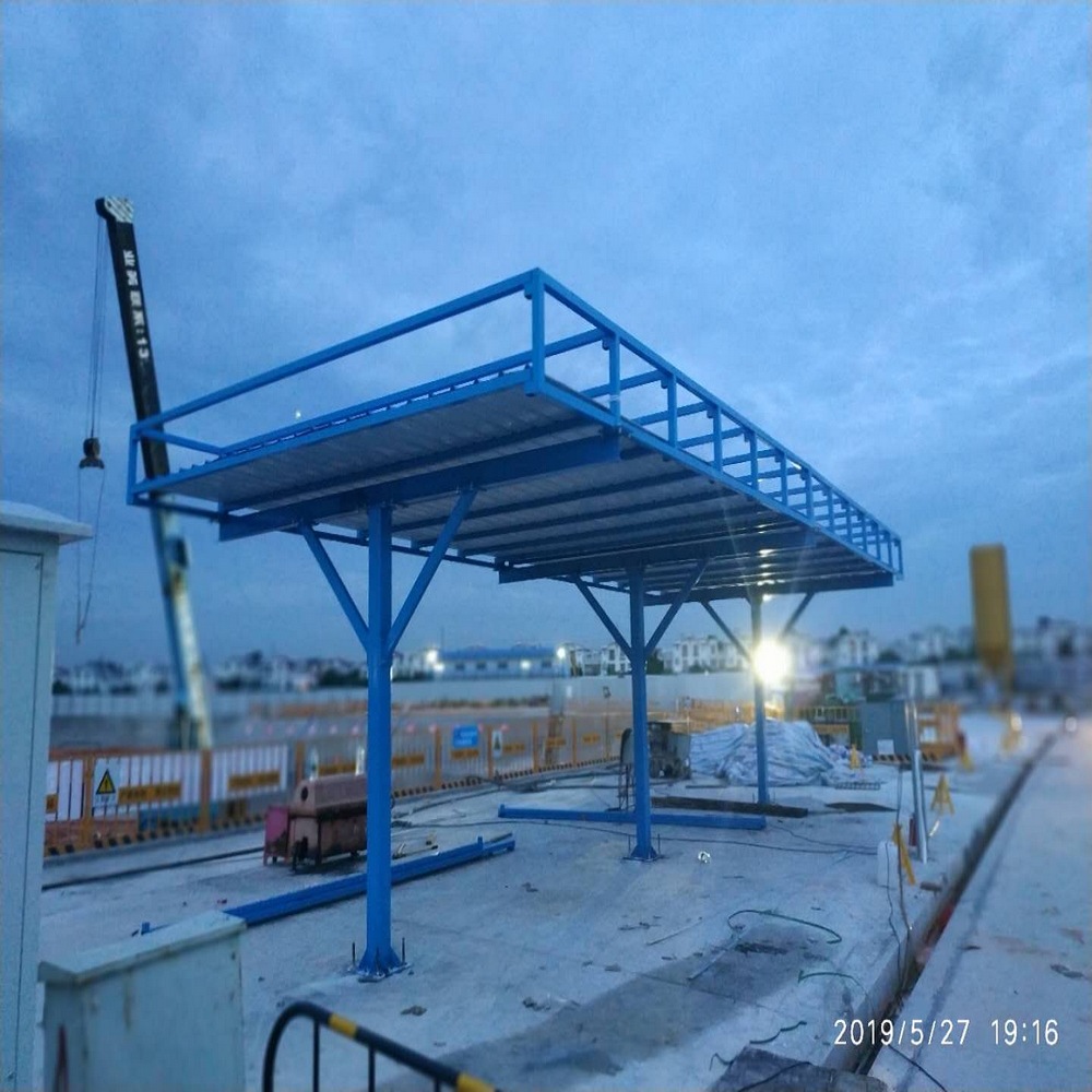 建筑工地 活动钢筋棚 轨道式钢筋加工棚 铁皮雨棚 彩钢棚 定制