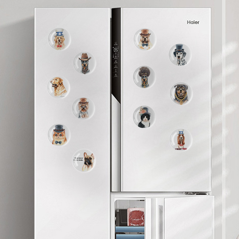 Factory Direct Crystal Refrigerator Sticker and Magnet Sticker Cartoon Cute Refrigerator Decoration Magnet Nordic Magnetic Stickers