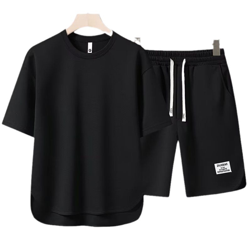 2024 New All-Match Summer Men's Short-Sleeved T-shirt High Street Couple Wear Teen Shorts Sports Suit Men's Clothing