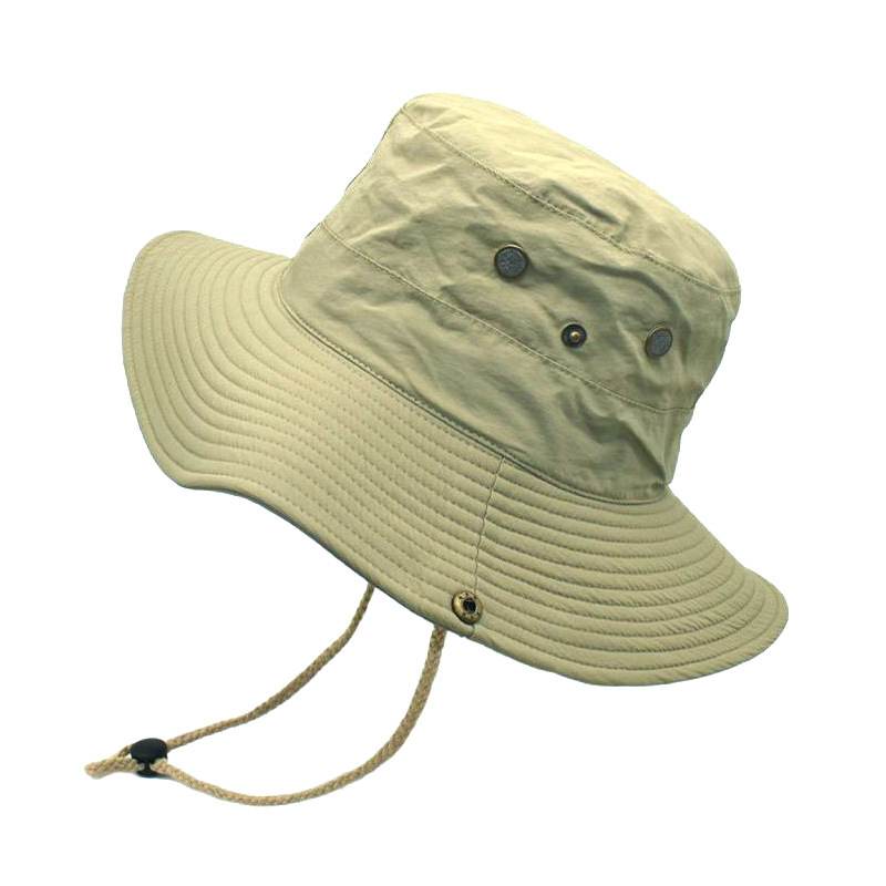 Summer Men's Quick-Drying Breathable Sun Hat Outdoor Fishing Hat Sun Protection Solid Color Fisherman Hat Big Brim Travel Girl's Cap