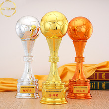 树脂镀金足球奖杯 金球奖C罗梅西mvp球员比赛冠亚季奖杯 球迷用品