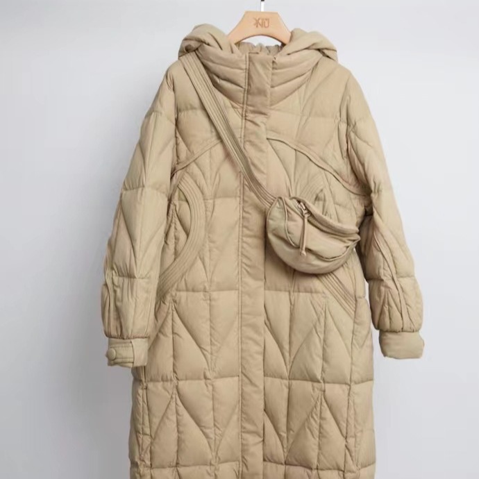 Brand Same Style Design Sense down Jacket 90 White Duck down with Bag Casual Women Loose Long [Limited Order]]