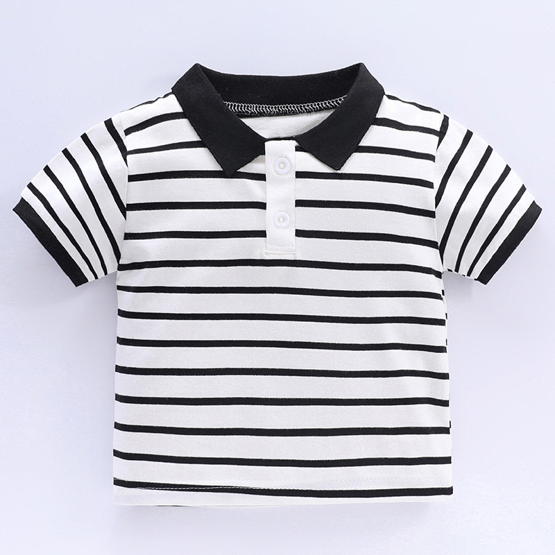 男童短袖polo衫夏装t恤条纹上衣翻领儿童韩版夏季新款半袖童装