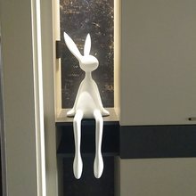 简约现代奶油风大白兔子雕塑摆件客厅玄关电视柜酒柜展示壁龛装饰