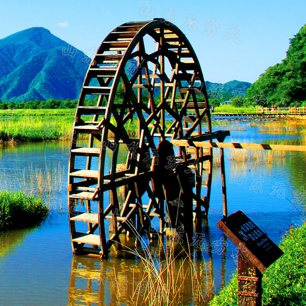 兰州水车园 户外网红景观落地摆件 仿古水利机械灌溉工具黄河筒车