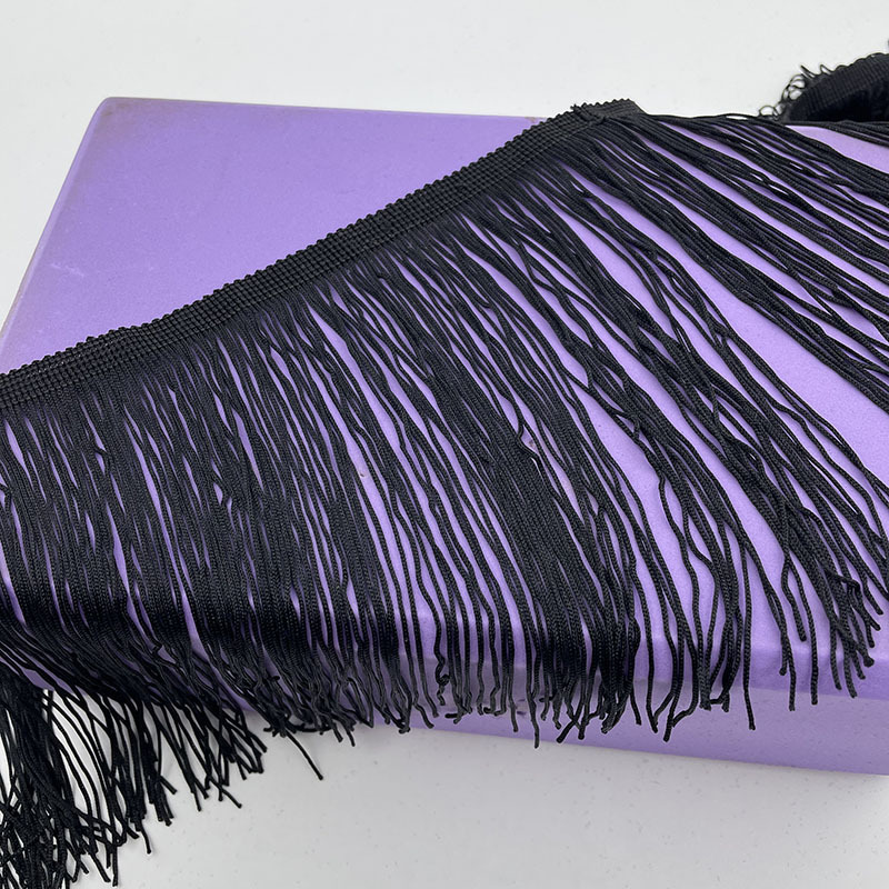 clothing lace accessories fringe customized encryption latin dance tassel 15cm polyester single line encryption tassel wholesale