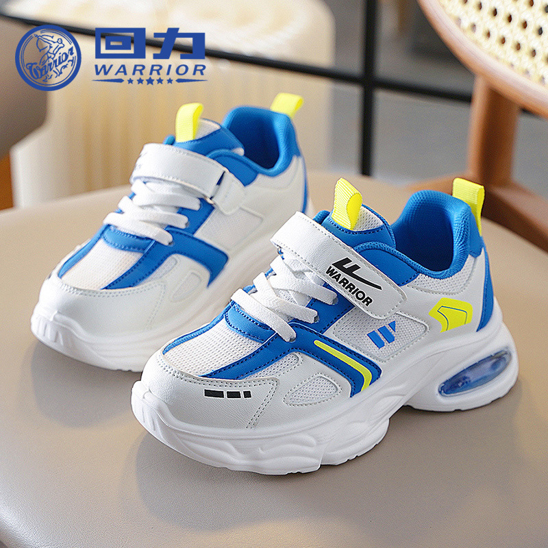 Warrior Children's Shoes Children's Breathable Sneakers 2023 Autumn New Boys' Velcro Running Shoes Girls' Casual Shoes