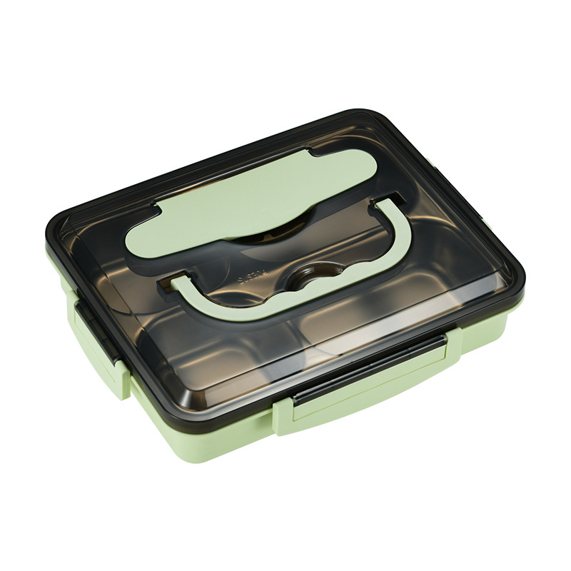 304 Stainless Steel Student Insulated Lunch Box Square Compartment Bento Box Office Worker Heating Lunch Box Lunch Box