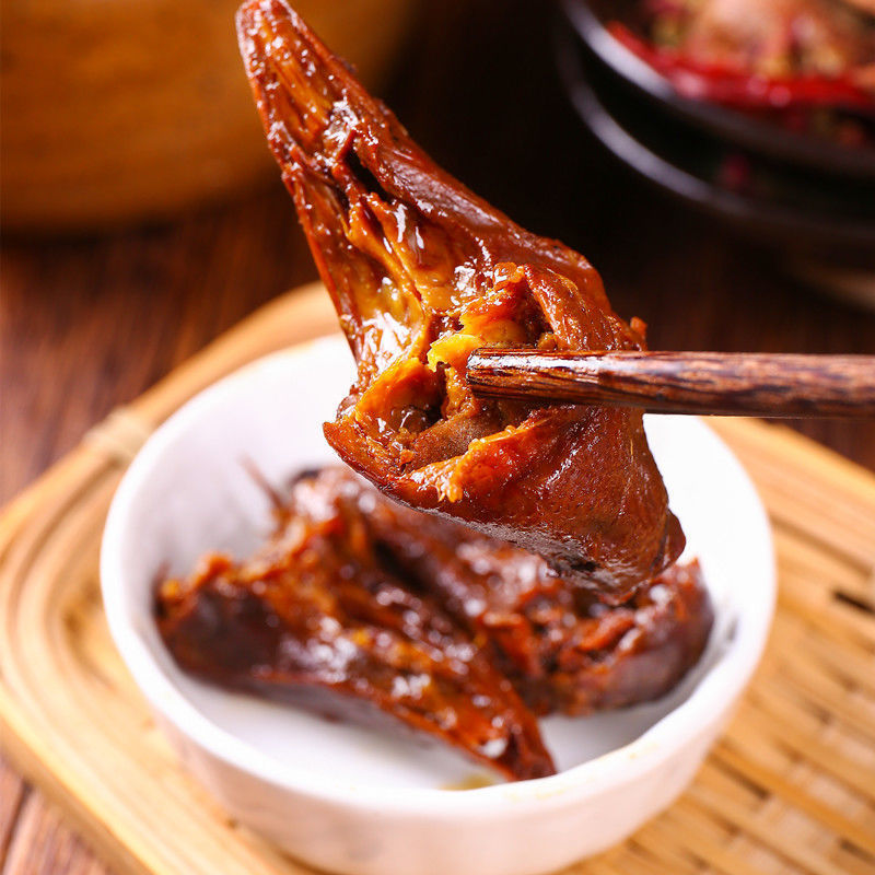 正宗乡吧佬鸡头温州特产酱香卤味即食熟食黑色鸡肉休闲零食回忆