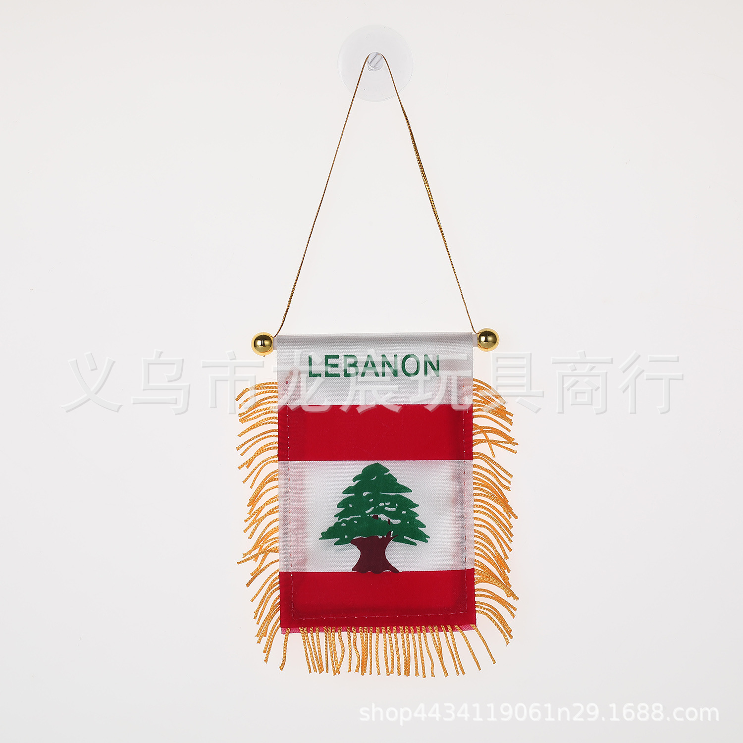 Factory Direct Supply Lebanon Car Small Hanging Flag National Flag Mini Small Brocade Flag Double-Sided Tassel Sucker Fringe Flag