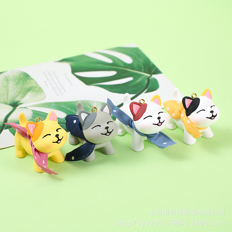 卡通可爱小猫钥匙扣创意围巾猫咪汽车钥匙圈链情侣包包挂饰小礼品