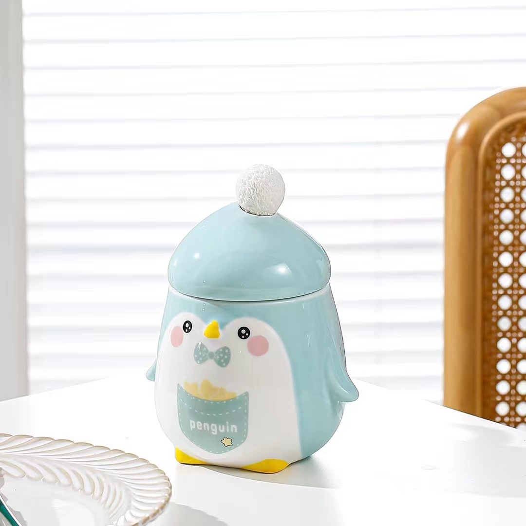 Cartoon Penguin Ceramic Cup Cute Good-looking Girls Practical Water Cup Activity Gift Mug Couple Cup