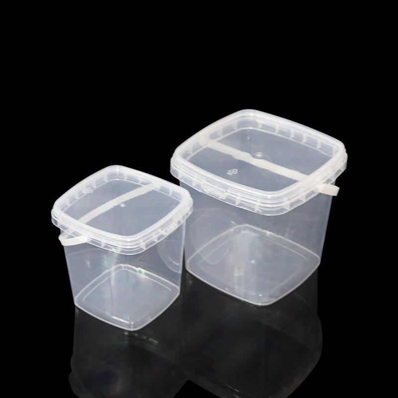 食品级pp透明塑料圆桶咕卡包装桶收纳桶冰粉奶茶水果茶桶小方形桶