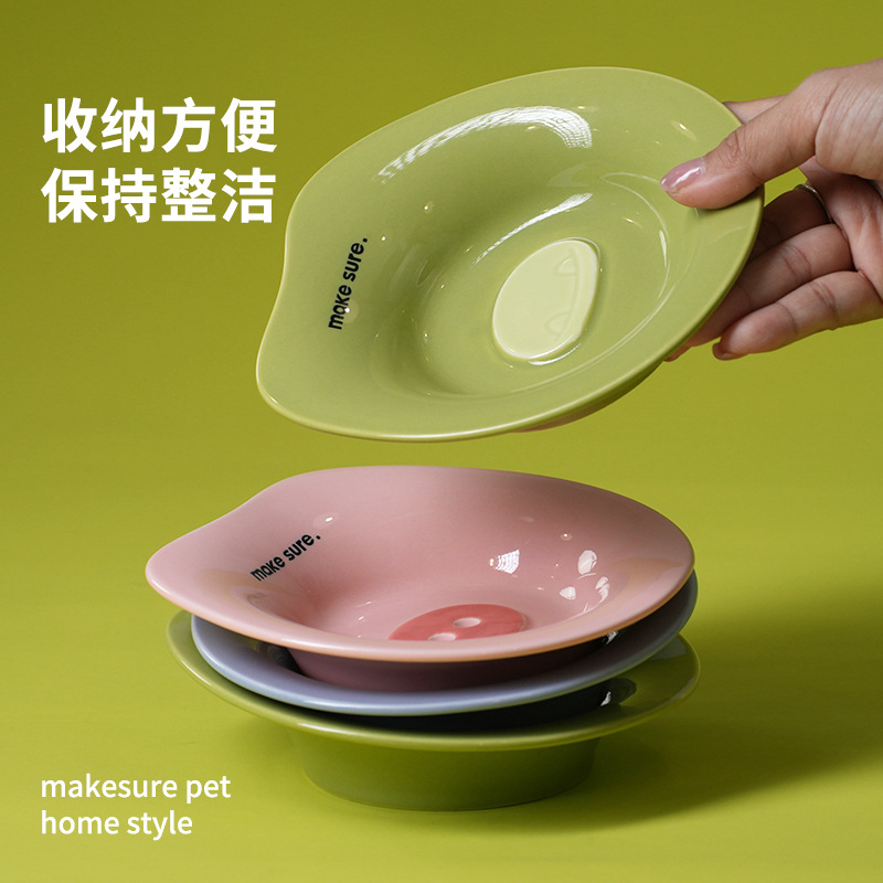麻薯猫碗餐前盘猫咪陶瓷碗零食罐头碗釉下彩耐高温精致宠物幼猫食
