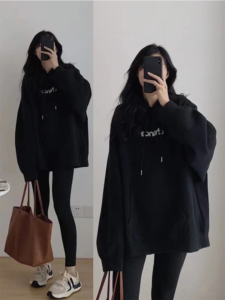 0成交162件卫衣女2021年新款冬款加绒小个子鲨鱼裤搭配上衣ins慵懒风