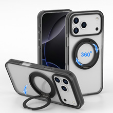 适用于苹果iphone17手机壳磁吸防摔透明360度旋转带支架iphone16
