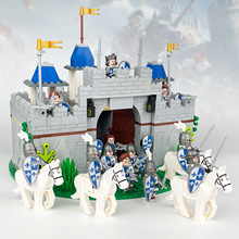 套餐1602D中古世纪城堡建筑模型小颗粒拼装积木玩具罗马士兵人仔