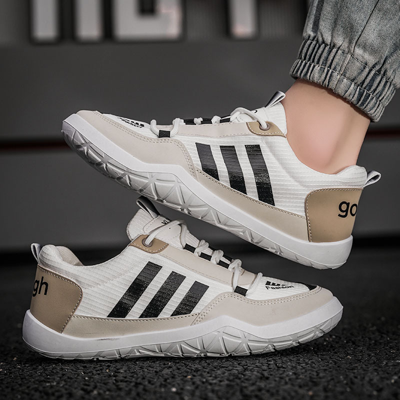 秋季新款薄底户外运动鞋男布面潮牌时尚百搭轻便软底休闲鞋潮鞋-阿里