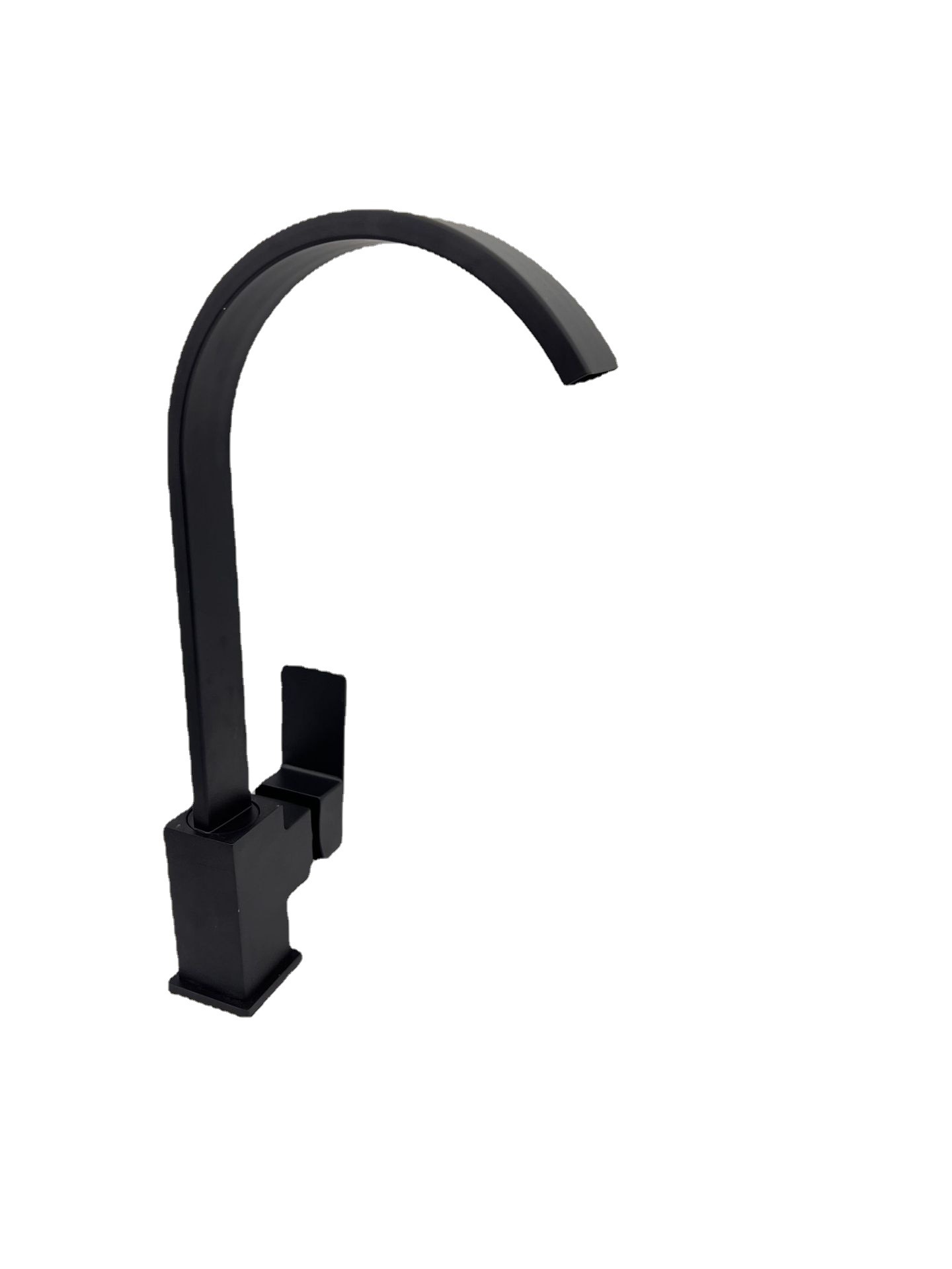 Black Flat Tube Large Curved Kitchen Faucet Square Flat Tube Kitchen Faucet Paint Sink Hot and Cold Faucet