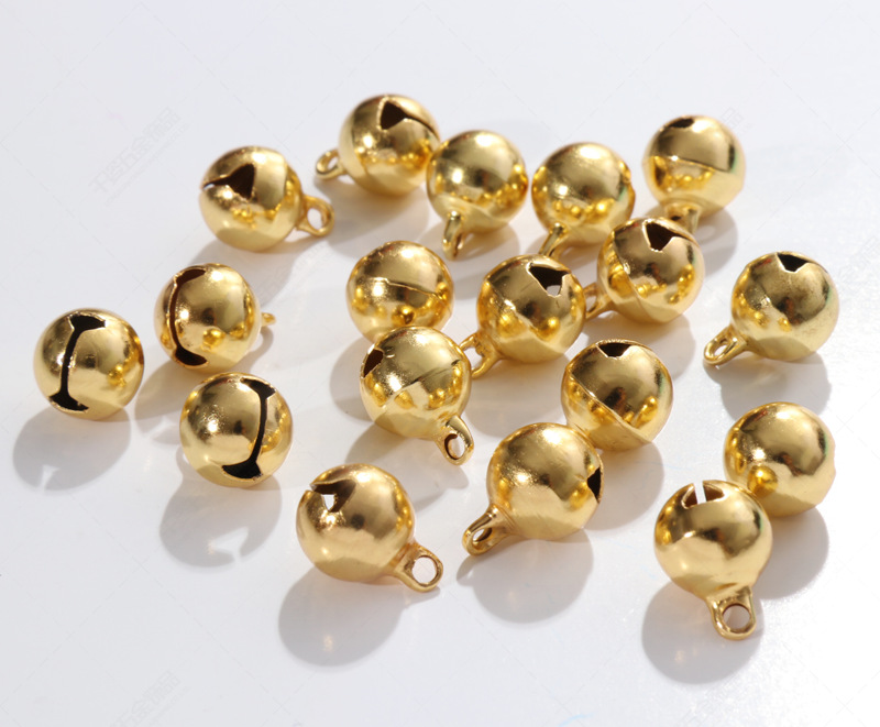 环保金色圆铃铛diy手工圣诞节一字开口铃铛宠物金属铃铛厂家批发