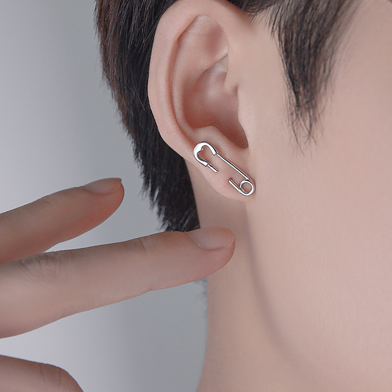 耳钉男感925银小众ins潮男士耳环痞帅男生潮流个性男款