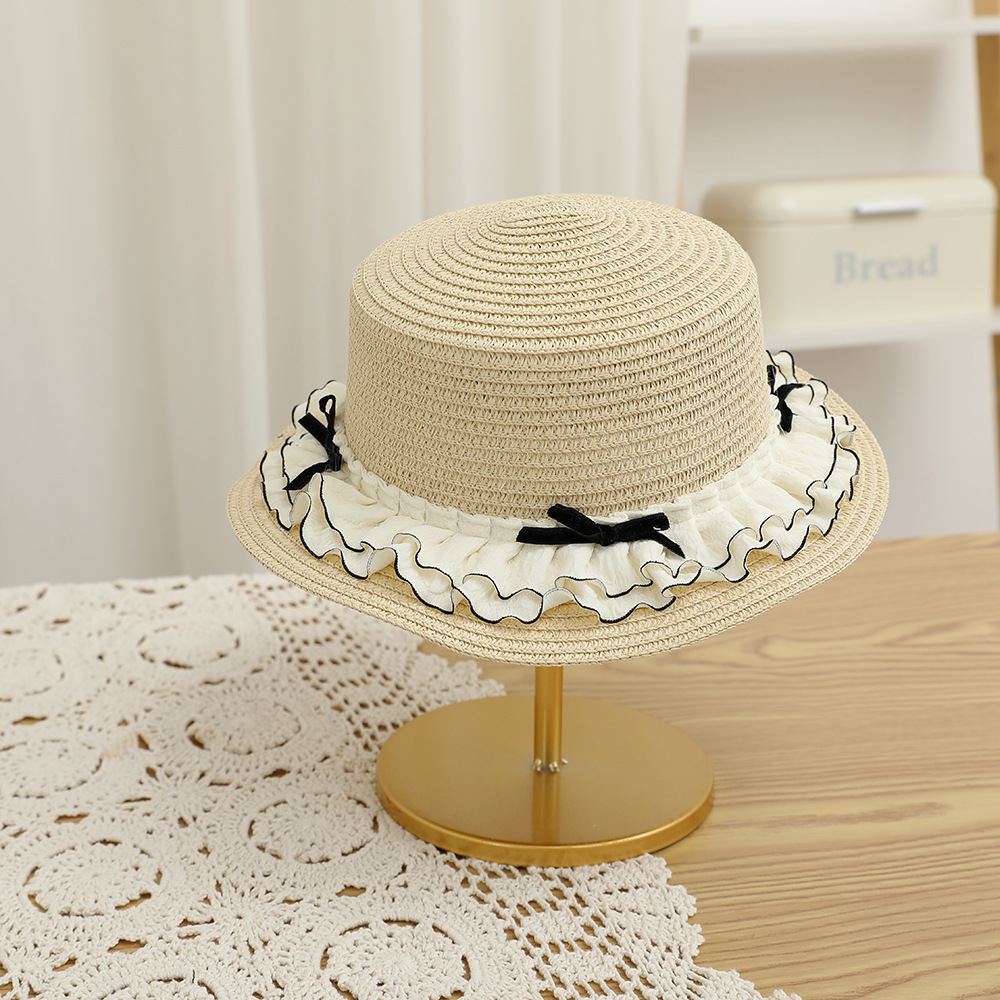 Parent-Child Xiaoxiang Wind Net Red Summer Sun Protection Beach Straw Hat Children's Crossbody Coin Purse Sun Protection Straw Hat Bag Set