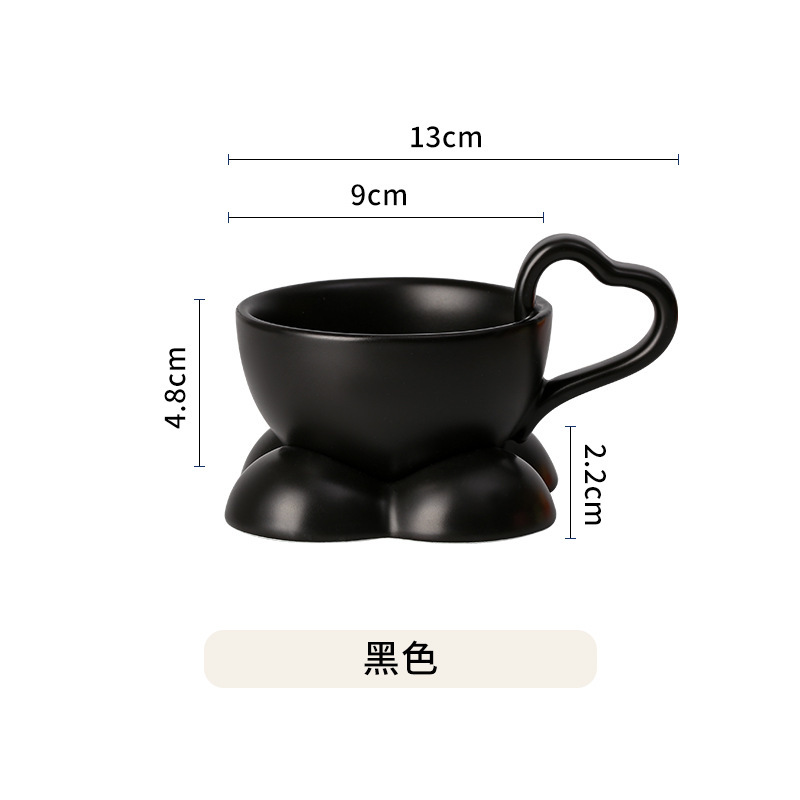 INS Niche Korean Mug Cute Clouds Contrast Color Coffee Set Love Ceramic Cup next Time Teacup Water Cup