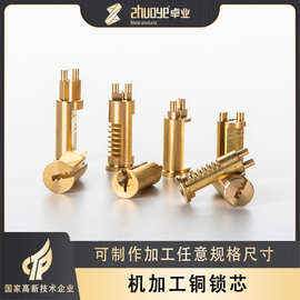 卓业定制款机加工铜锁芯 门锁锁芯挂锁锁胆锁芯 来图定制