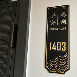 金属门牌铜立体家用入户门牌号码牌铝合金包厢酒店别墅住宅