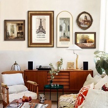 美式复古客厅沙发背景墙装饰画轻奢法式墙面壁画小众艺术组合挂画