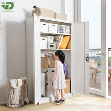 2V06现代家用储物柜收纳铁艺柜大容量阳台钢制两门衣柜非实木
