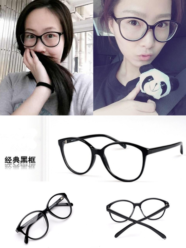 手工男女黑框近视眼镜框架 复古板材素小脸型素颜玳瑁色学生镜框