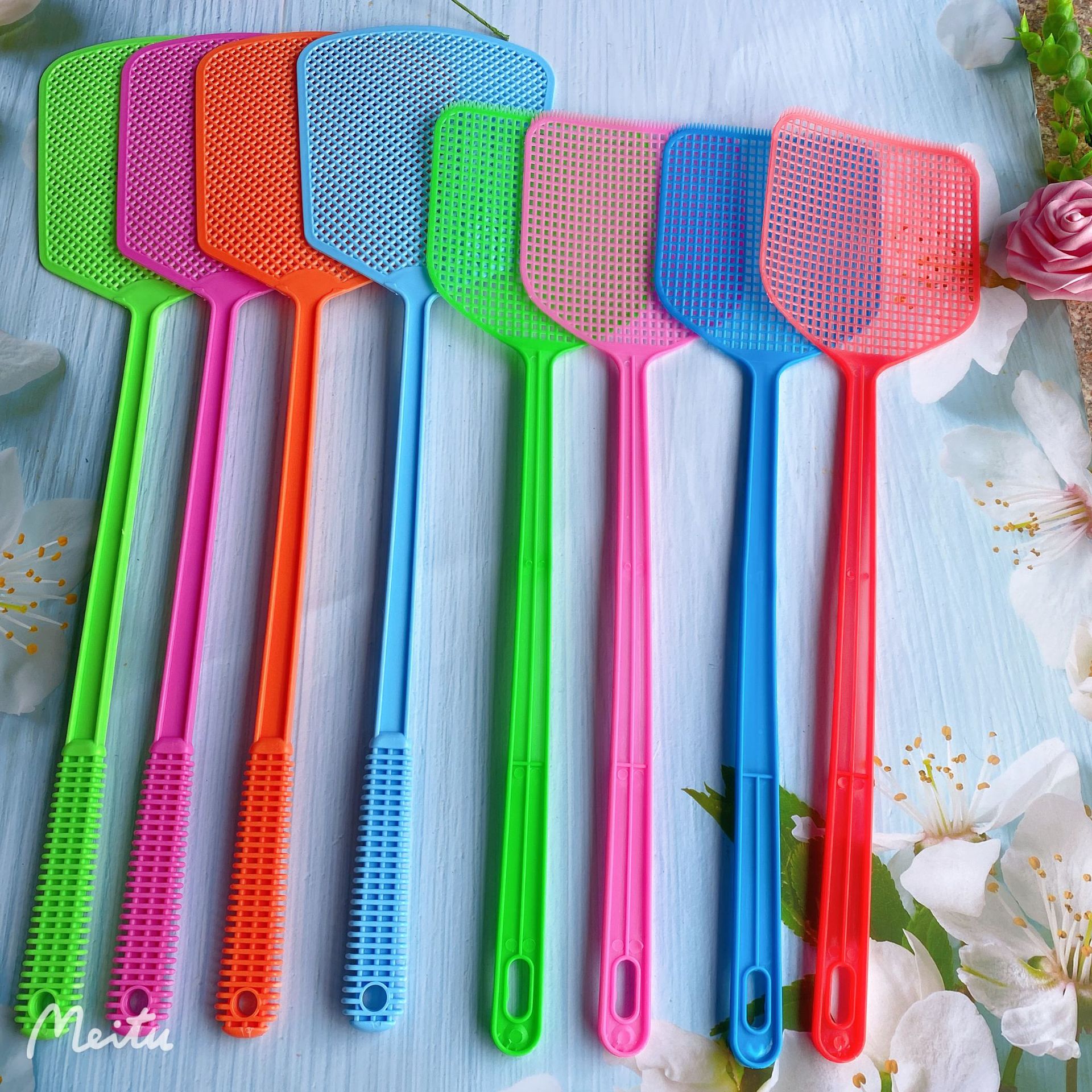 家用塑料苍蝇拍灭蚊拍 耐用加长手柄手动灭苍蝇拍子 蝇子拍蚊子拍