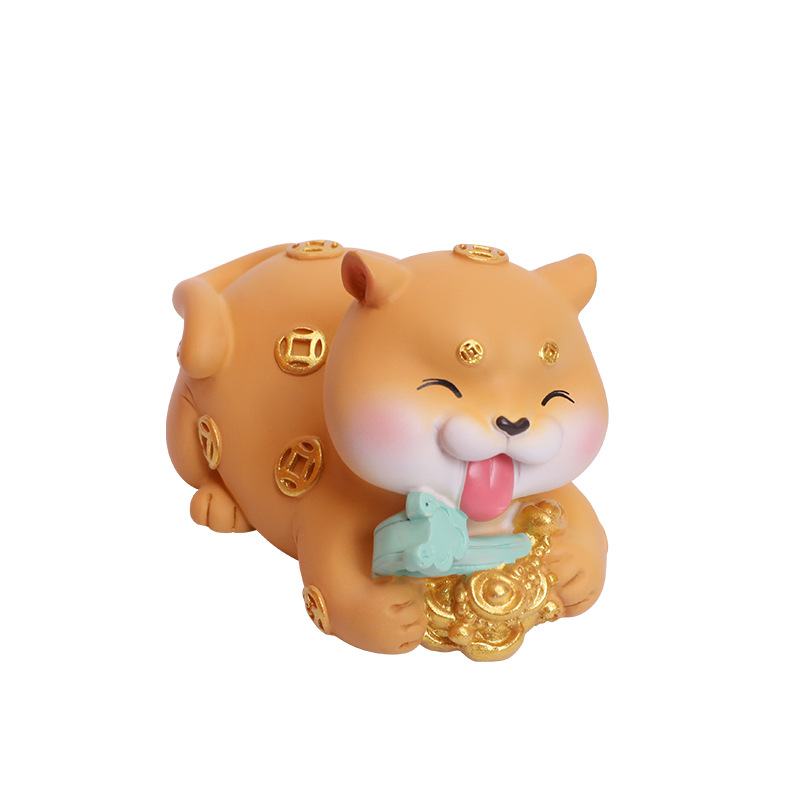 小财迷金钱豹汽车摆件卡通树脂摆件