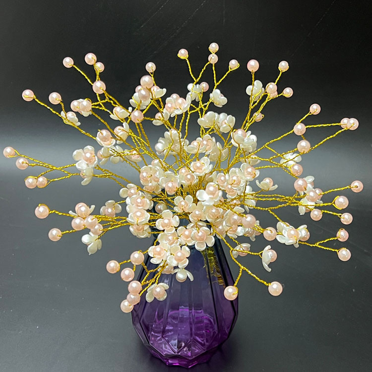 彩色幸福花材料珍珠色四叶花瓣花片abs仿珍珠diy手工串珠网红爆款