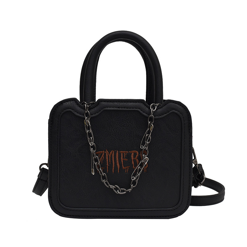 Women's Bag Winter 2022 New Fashion Letters Hand-Carrying Small Square Bag Texture Minority All-Match Messenger Bag Chain Bag