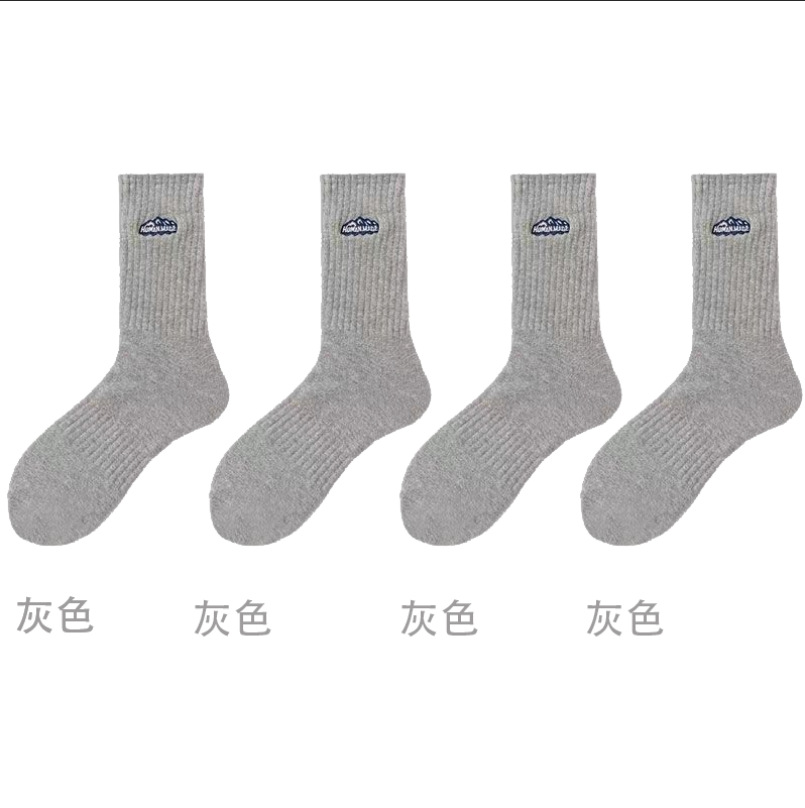 Zhuji Socks Autumn and Winter Men's Sports Cotton Socks Couple Men's Women's Mid-Calf Length Sock Basketball Socks Fashion Brand Long Socks Wholesale