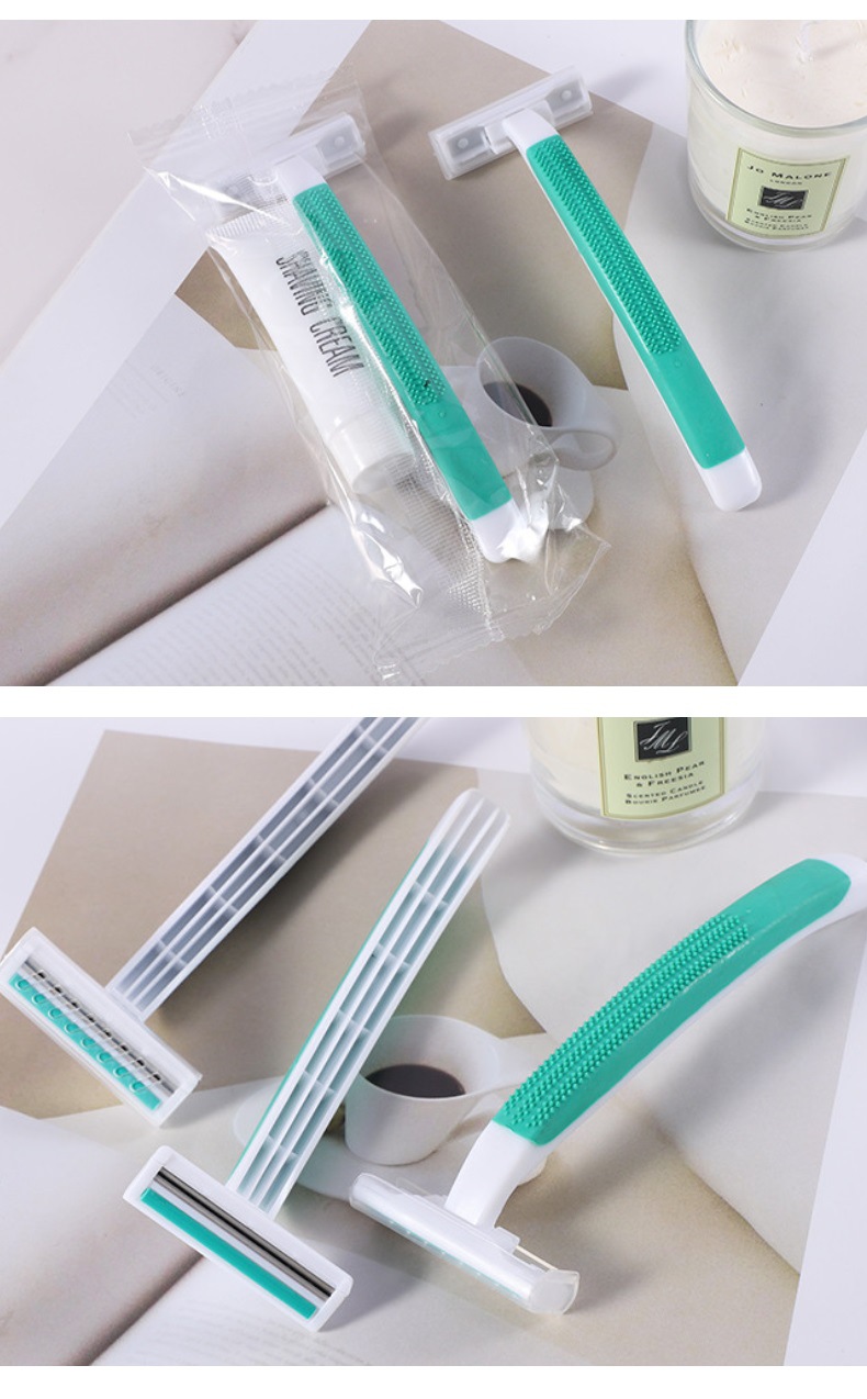 一次性酒店剃须刀 宾馆手动盒装三层不锈钢碳钢洗浴刮胡刀可定做