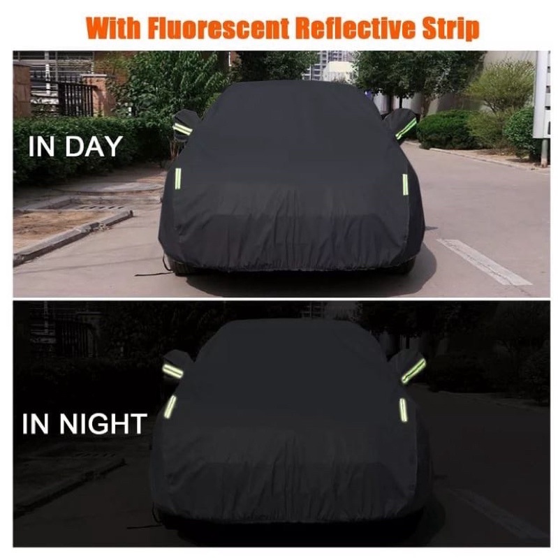 Cross-Border Black Heat Absorption Automobile Protective Cover Waterproof and Sun Protection Rain UV Protection Car Cover Outdoor Car Cover