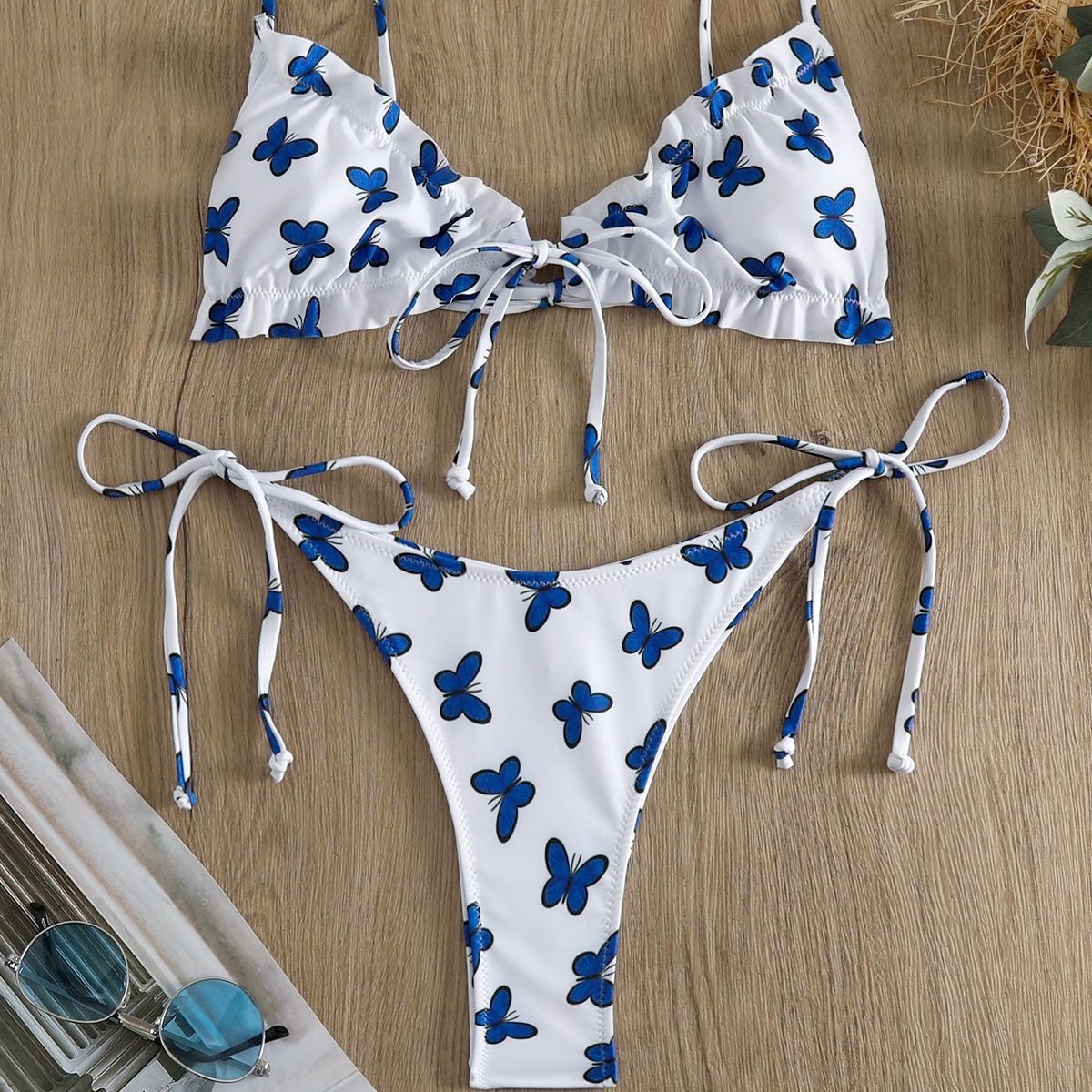 2024跨境新款欧美性感女士印花比基尼沙滩度假泳衣亚马逊泳装女