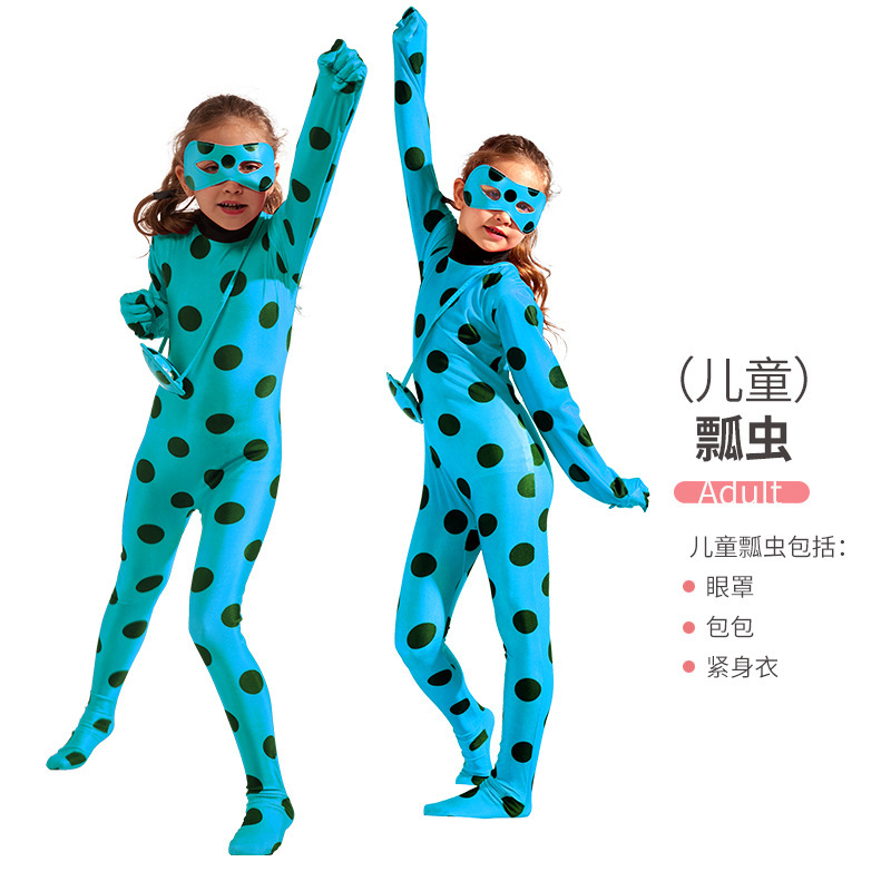 Ladybug Girl Children Adult Stage Play Clothing Clothes Reddy Anime Costume One-Piece Slim Fit Clothes