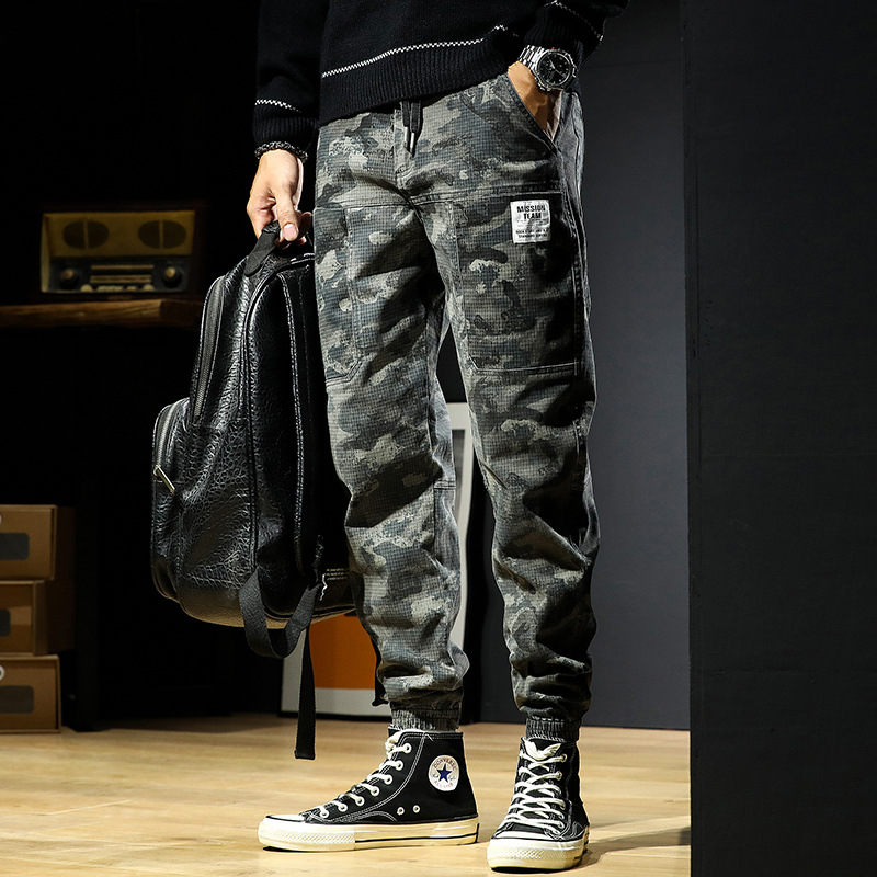 Autumn Camouflage Cargo Pants Men's Fashion Brand Ankle Banded Harem Pants Men's Jeans Casual Spring and Autumn Loose Large Size