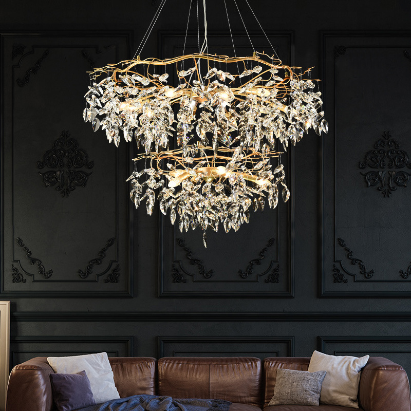 Post-Modern Light Luxury Chandelier Chandelier Crystal Lamp Dining Room Bedroom Stylish and Personalized French Designer Creative Lamp in the Living Room