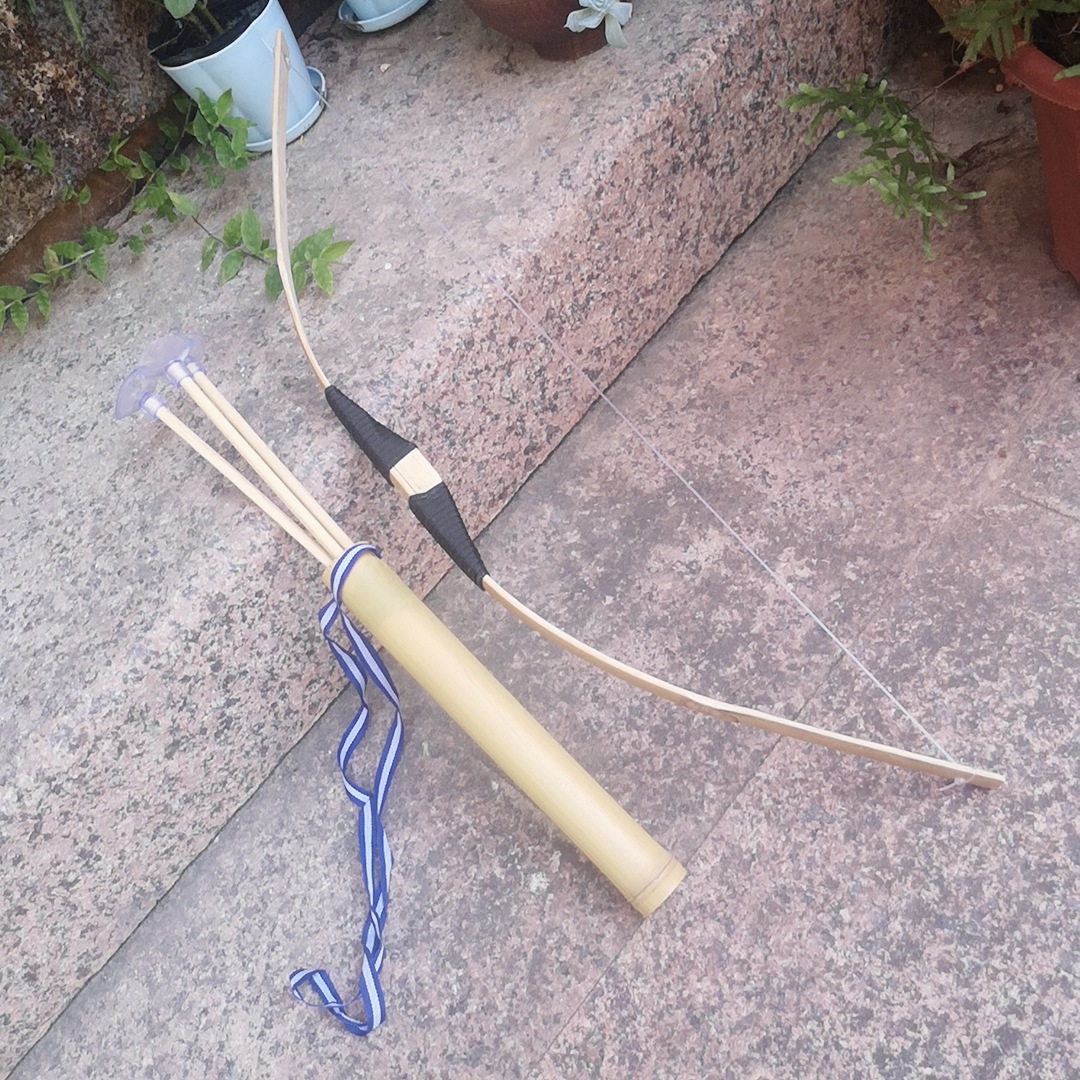 小额混批发新款竹制带吸盘竹子弓箭儿童户外休闲玩具旅游景区