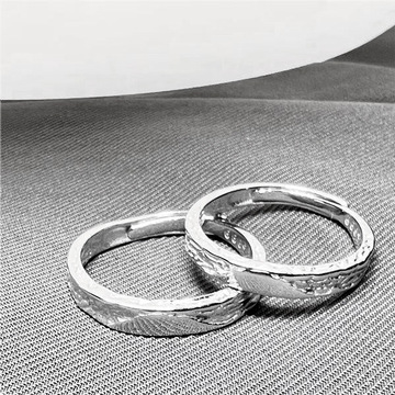 冰川小众设计热销情侣对戒999纯银戒指男一对开口可调节高级感女