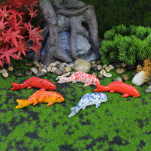微景观鱼缸水族馆锦鲤装饰品仿真写实小鱼DIY 跨境树脂工艺品摆件