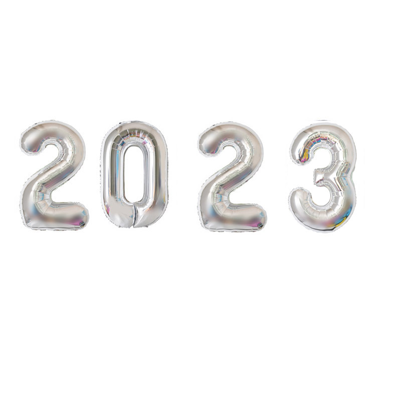 2023 Number Shaped Aluminum Foil Balloon Set 16/32/40-Inch New Year Holiday Decoration Amazon Aluminum Balloon